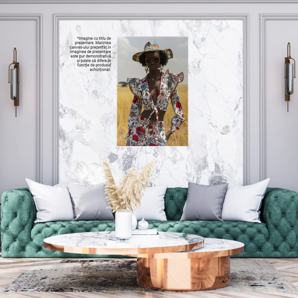 Femeie Fashion cu Ochelari de Soare și Cercei cu Stelute - Pictură Digitală, Marime 40x25CM [3]