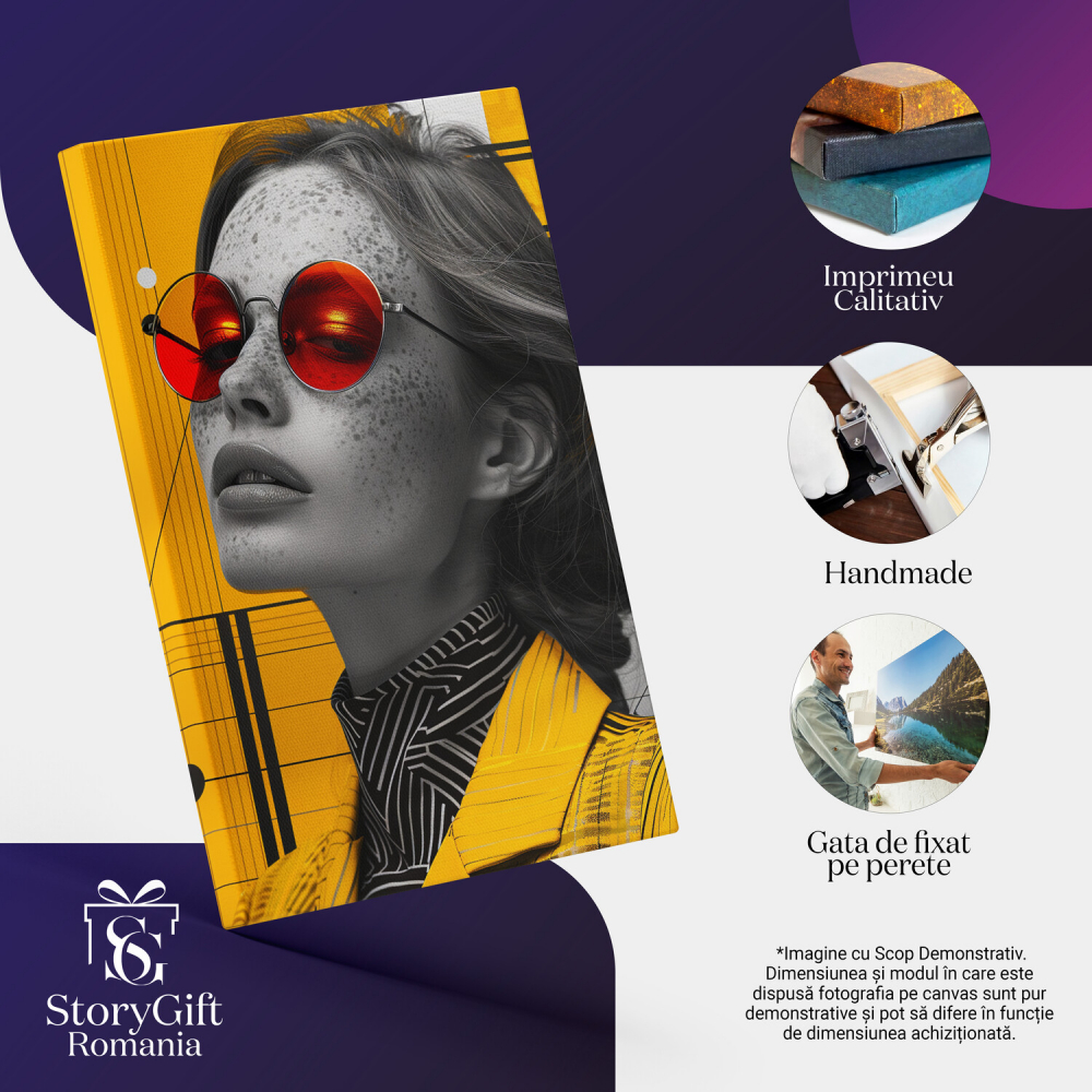 Tablou Canvas Fata cu Părul Aranjat și Pistrui, Marime 40x25CM [2]