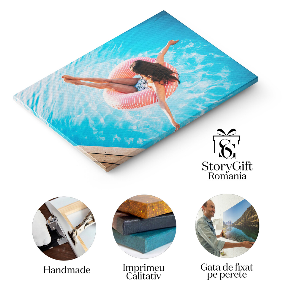 Distracție și Fericire la Piscină - Fata în Colac, Marime 40x25CM [2]
