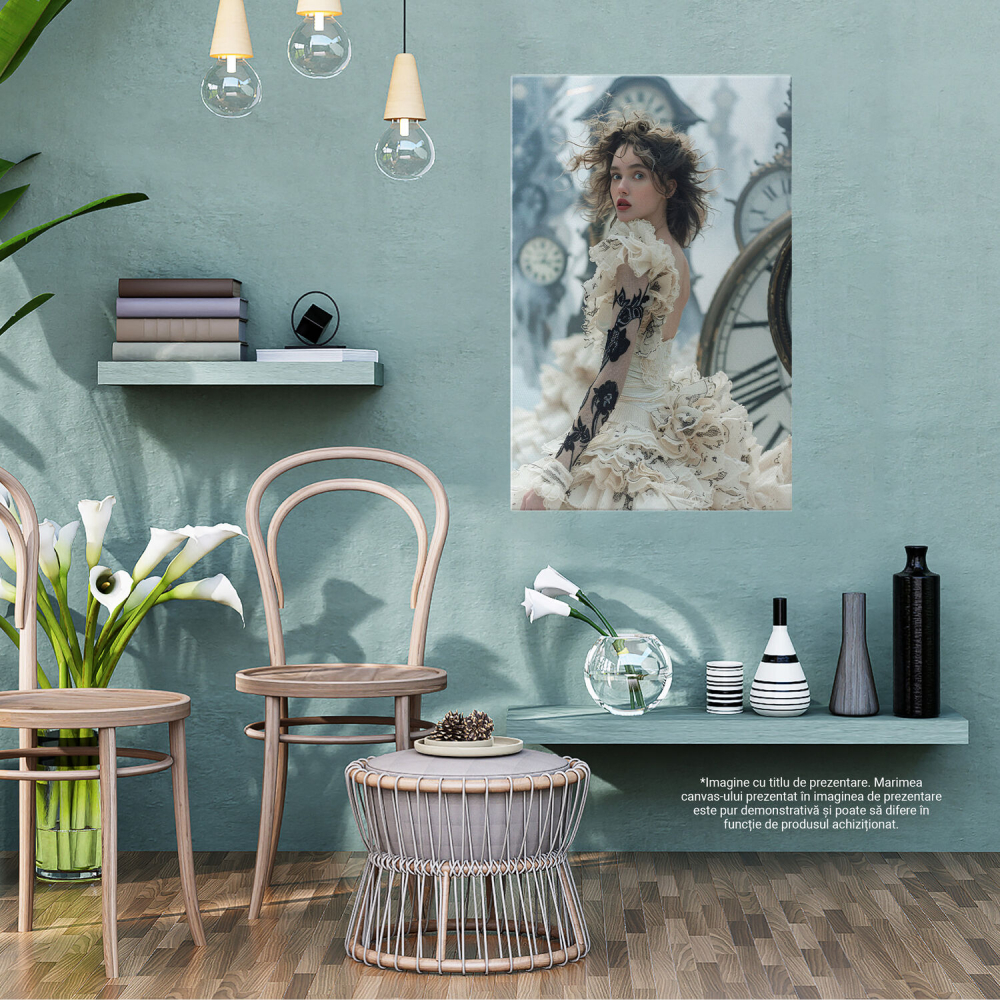 Femeie Eleganta în Fața Timpului - Pictură Digitală în Stilul Vremurilor Apuse, Marime 40x25CM [3]