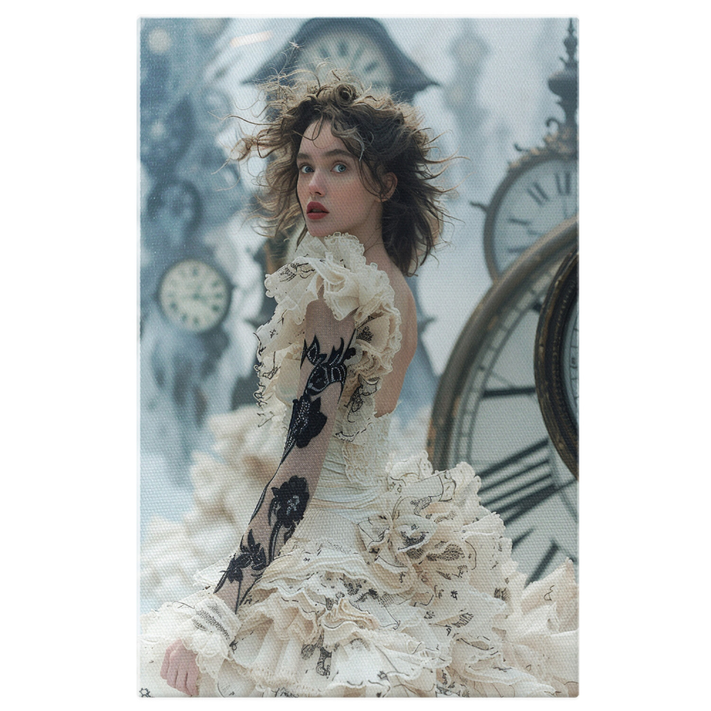 Femeie Eleganta în Fața Timpului - Pictură Digitală în Stilul Vremurilor Apuse, Marime 40x25CM [1]