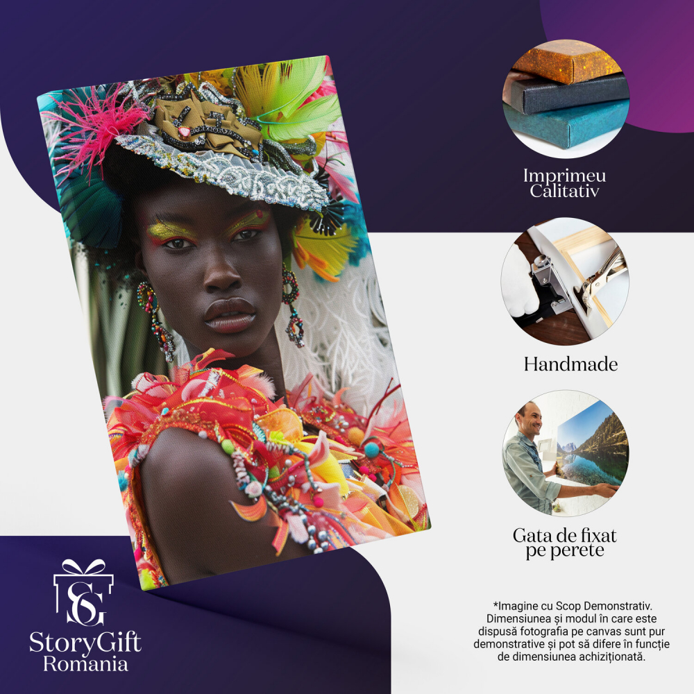 Femeie Elegantă cu Fard Galben - Tablou Canvas, Marime 40x25CM [2]