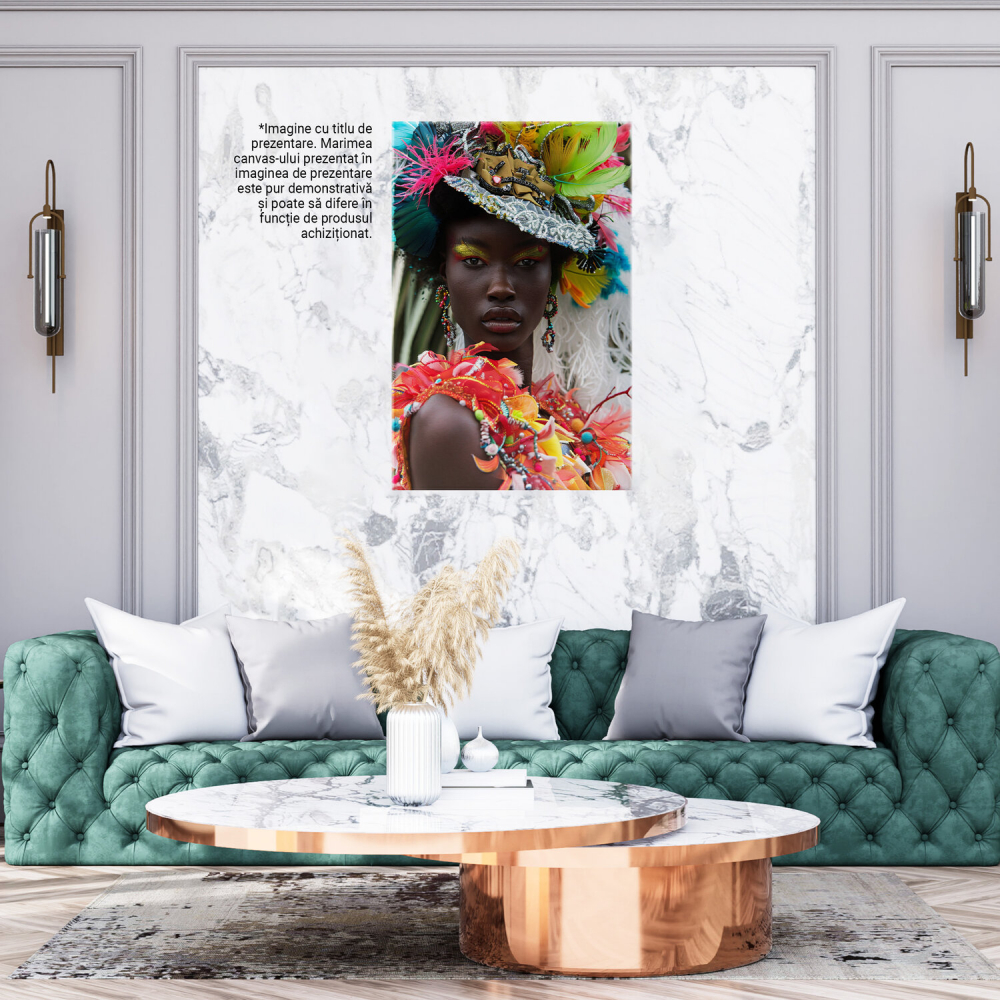 Femeie Elegantă cu Fard Galben - Tablou Canvas, Marime 40x25CM [3]