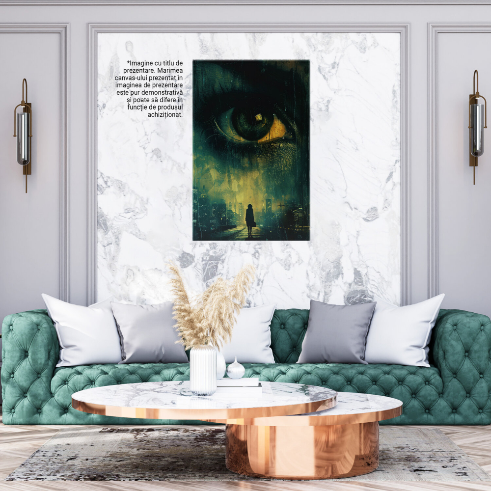 Femeie cu Geantă pe Pod - Privind către Ochiul Trist, Marime 40x25CM [3]