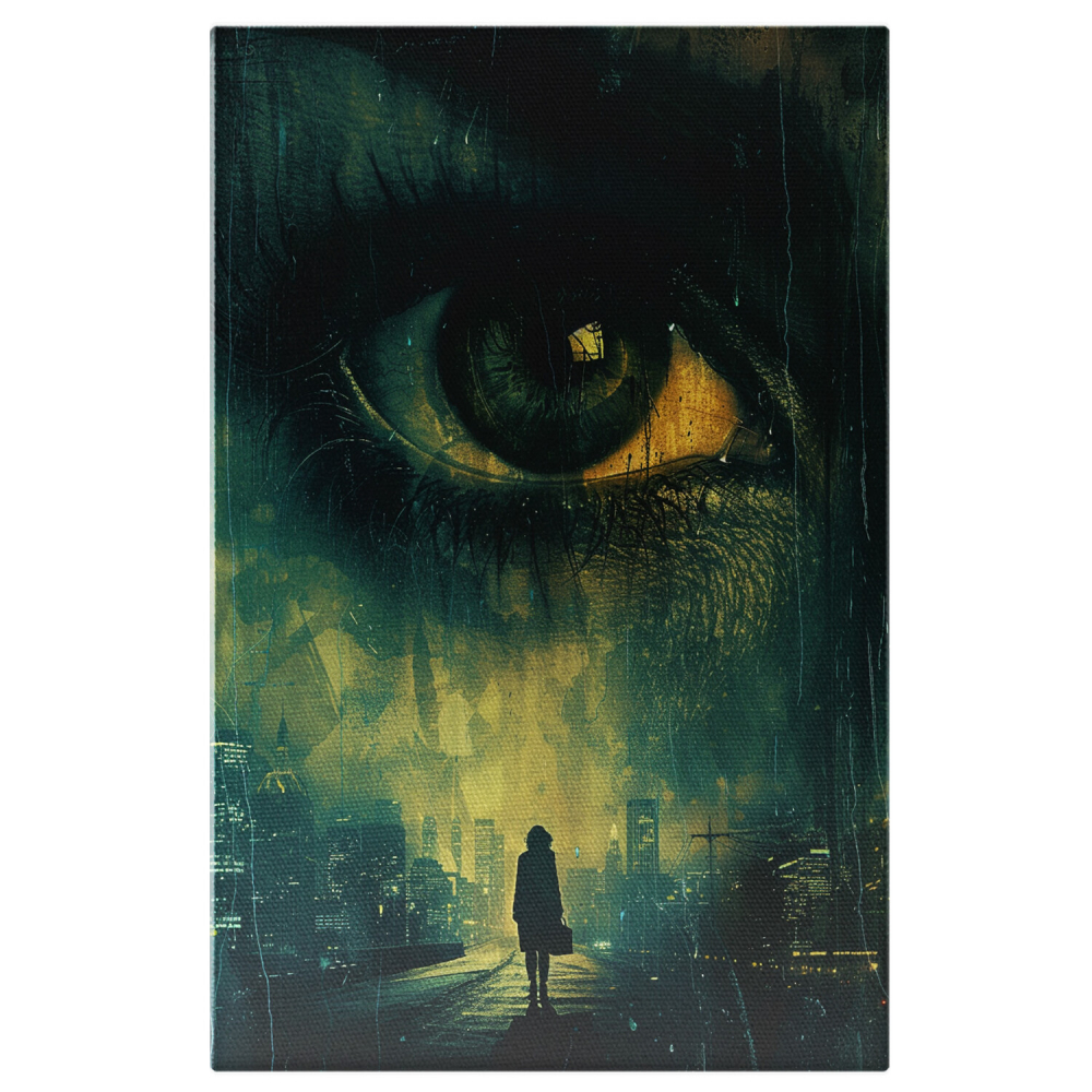 Femeie cu Geantă pe Pod - Privind către Ochiul Trist, Marime 40x25CM [1]