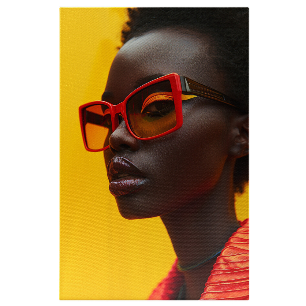 Femeie cu Piele de Ciocolată și Ochelari Portocalii, Marime 40x25CM [1]