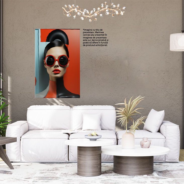 Tablou Canvas:  Femeie cu un look futurist - jumatate neagra abstract Pictura Digitala 40x25CM [2]