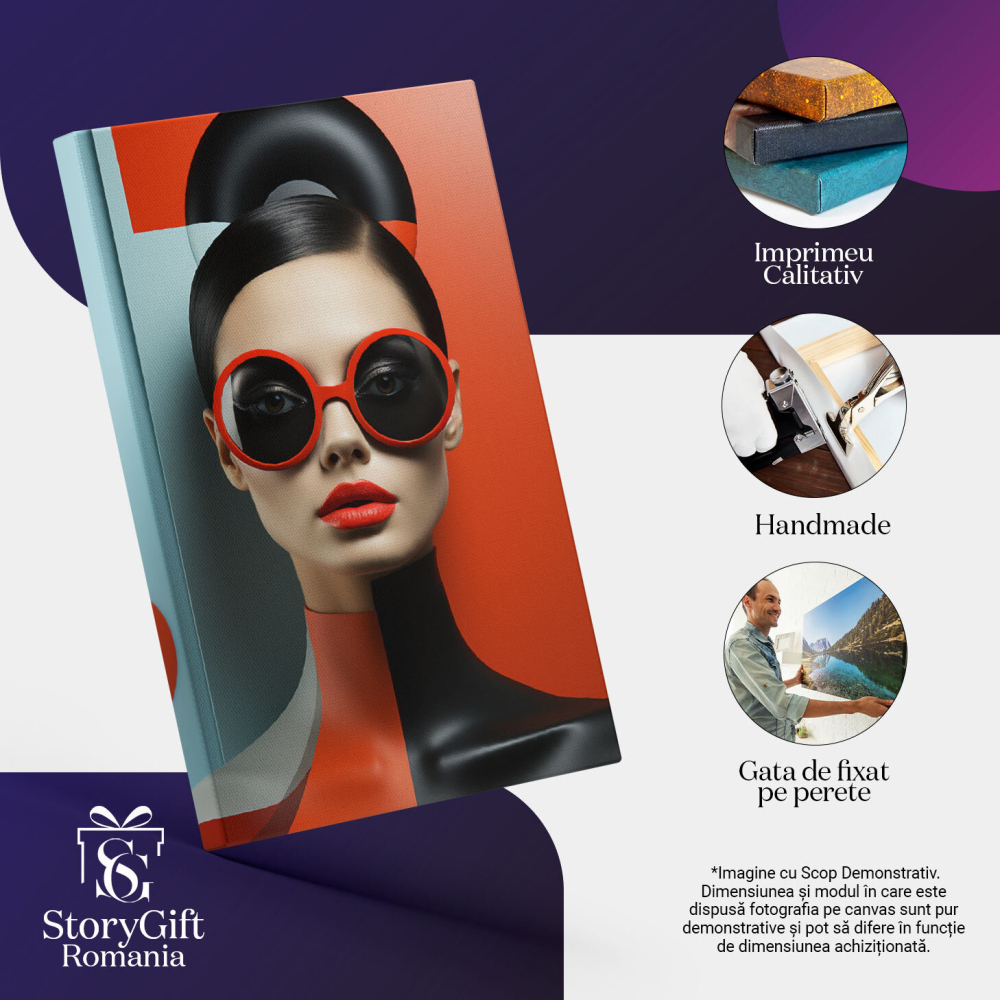 Tablou Canvas:  Femeie cu un look futurist - jumatate neagra abstract Pictura Digitala 40x25CM [3]