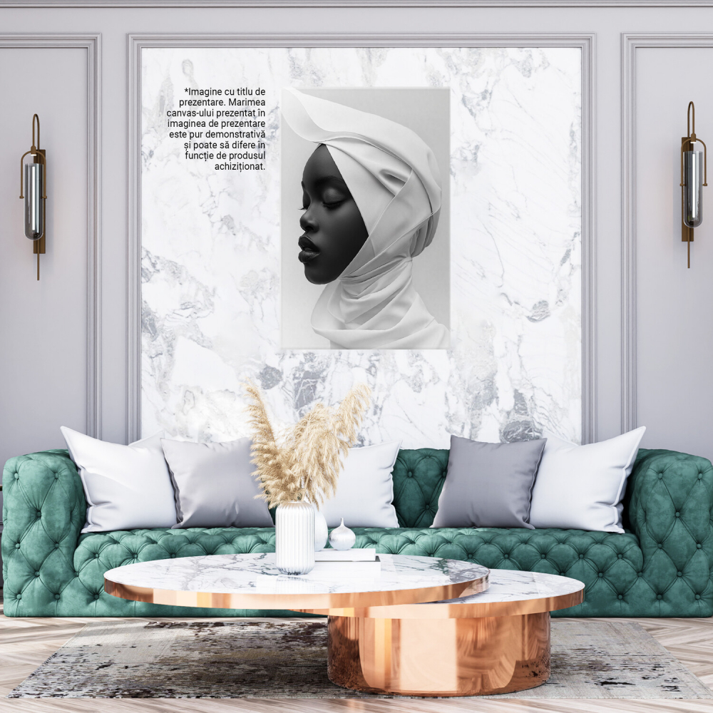 Femeie Îmbrăcată în Alb cu Buze Mari și Ochii Închisi, Marime 40x25CM [3]