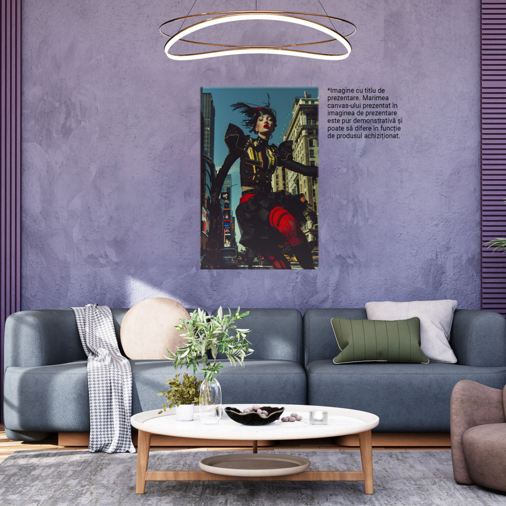 Tablou Canvas - Femeie în Alergare prin Inima Orașului, Marime 40x25CM [3]