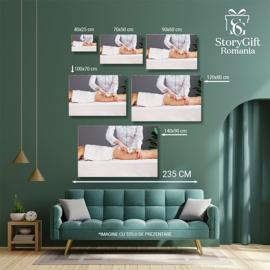 Tablou Canvas Femeie la Masaj Anticelulitic, tratament, frumusete, masaj, piele, profesional 5204 40x25CM [5]