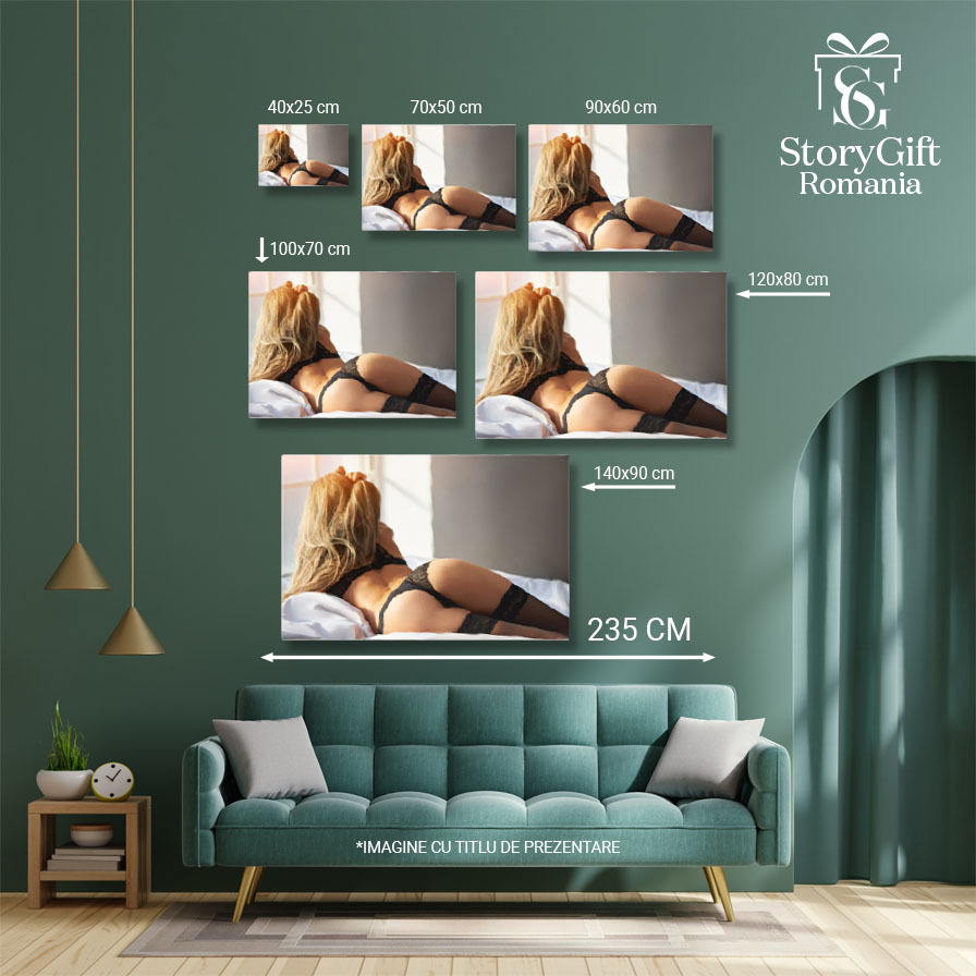 Tablou Canvas Femeie Langa Fereastra cu Lumina Cazatoare 40x25CM [5]