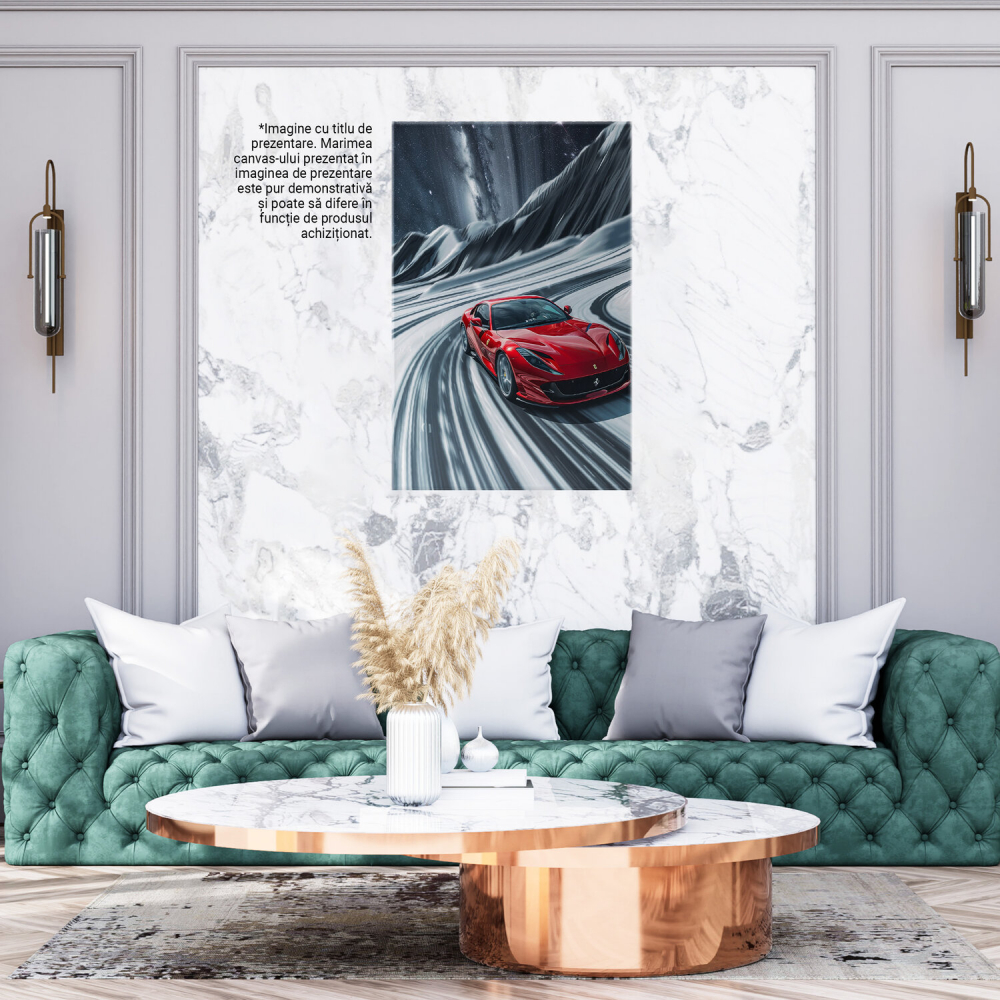 Ferrari Roșu pe Munte - Tablou Canvas, Marime 40x25CM [3]