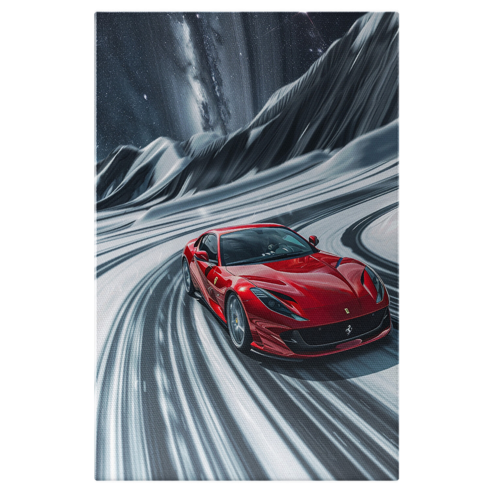 Ferrari Roșu pe Munte - Tablou Canvas, Marime 40x25CM [1]