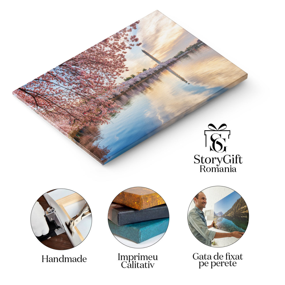 Tablou Canvas - Festivalul Cireselor in Washington, DC: Flori si Bucurie 40x25CM [2]