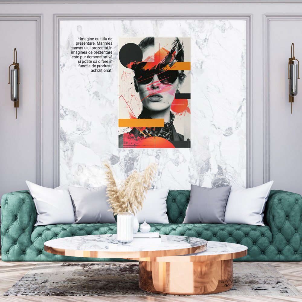 Figura Feminină cu Ochelari - Tablou Canvas Colorat, Marime 40x25CM [3]