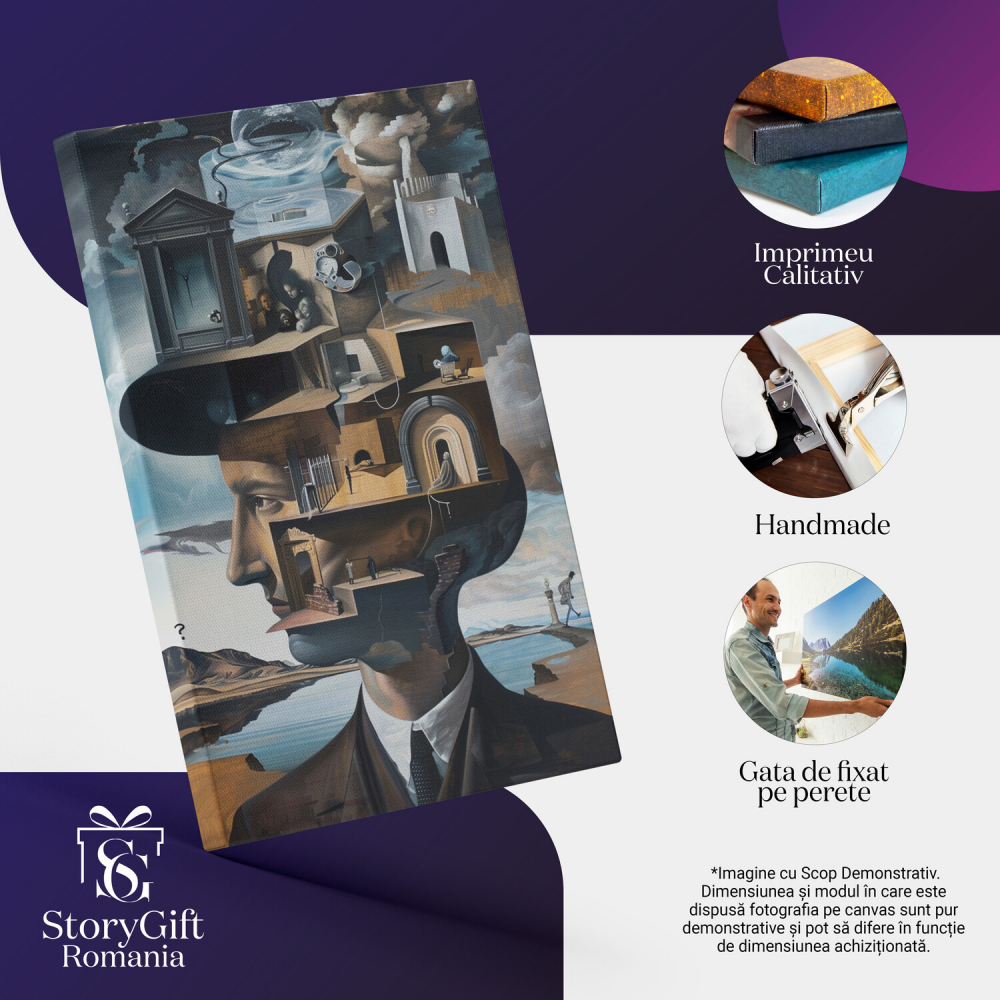 Figura Masculină în Costum cu Cravată – Pictură Digitală cu Temă de Amintiri, Marime 40x25CM [2]