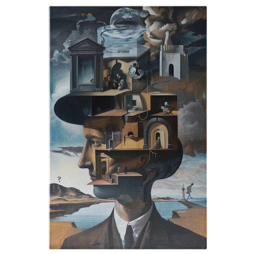 Figura Masculină în Costum cu Cravată – Pictură Digitală cu Temă de Amintiri, Marime 40x25CM [1]