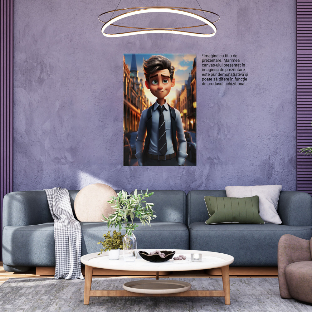 Figurina de Animație - Băiat în Sacou Fără Mâneci, Desen Animat, Accesoriu de Modă - Pictură Digitală, Marime 40x25CM [4]