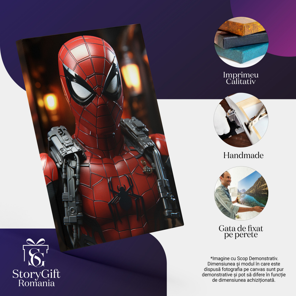 Tabloul canvas cu Spider-Man echipat pentru luptă, Marime 40x25CM [2]