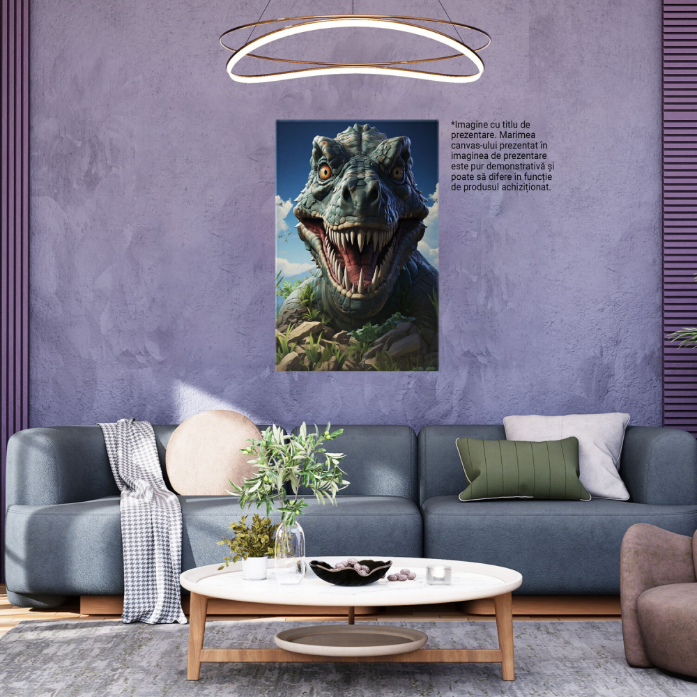 Tyrannosaurus Rex din Jurassic Park - Pictură Digitală pentru Iubitorii de Dinozauri, Marime 40x25CM [4]