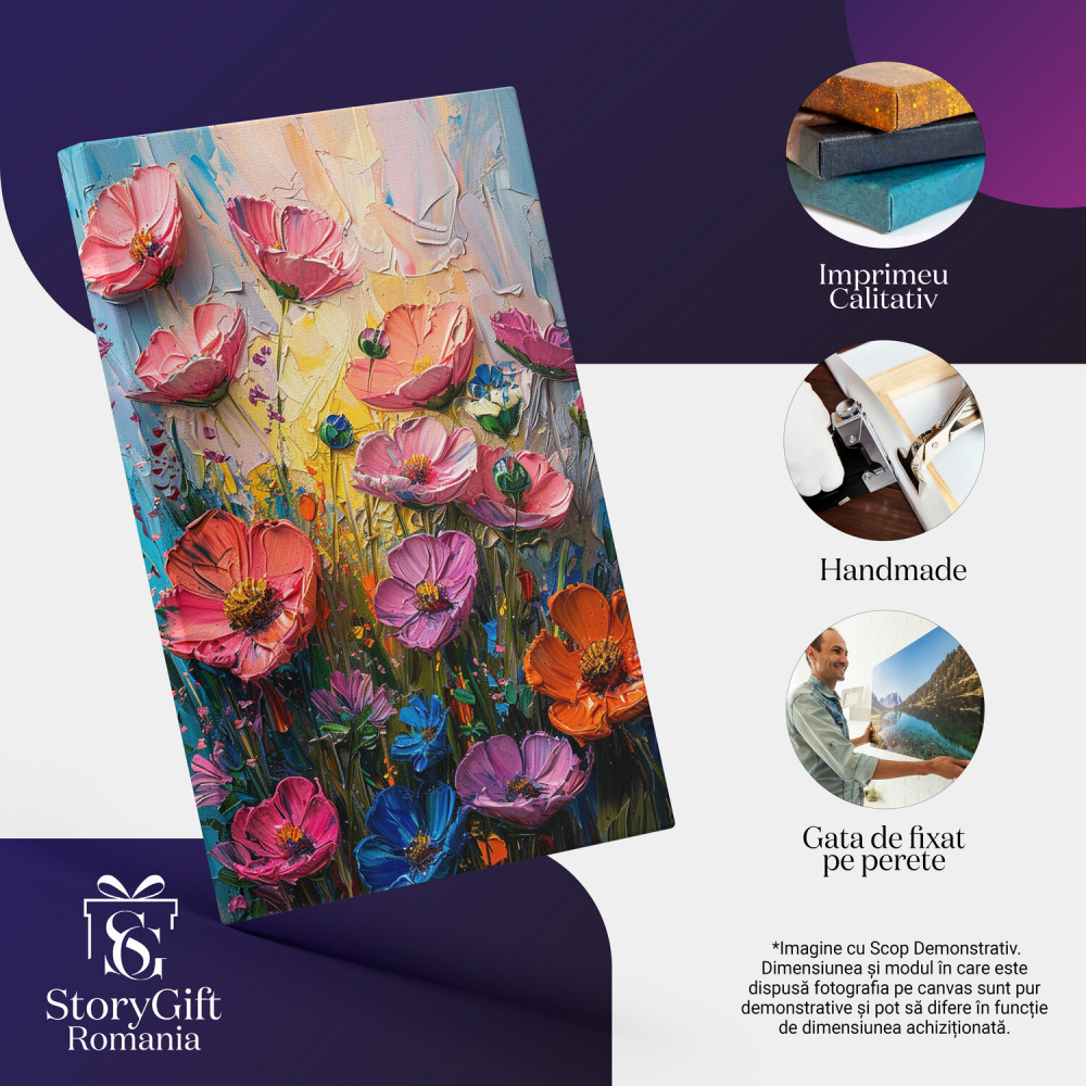 Flori Colorate și Frumoase - Pictură Digitală, Marime 40x25CM [2]