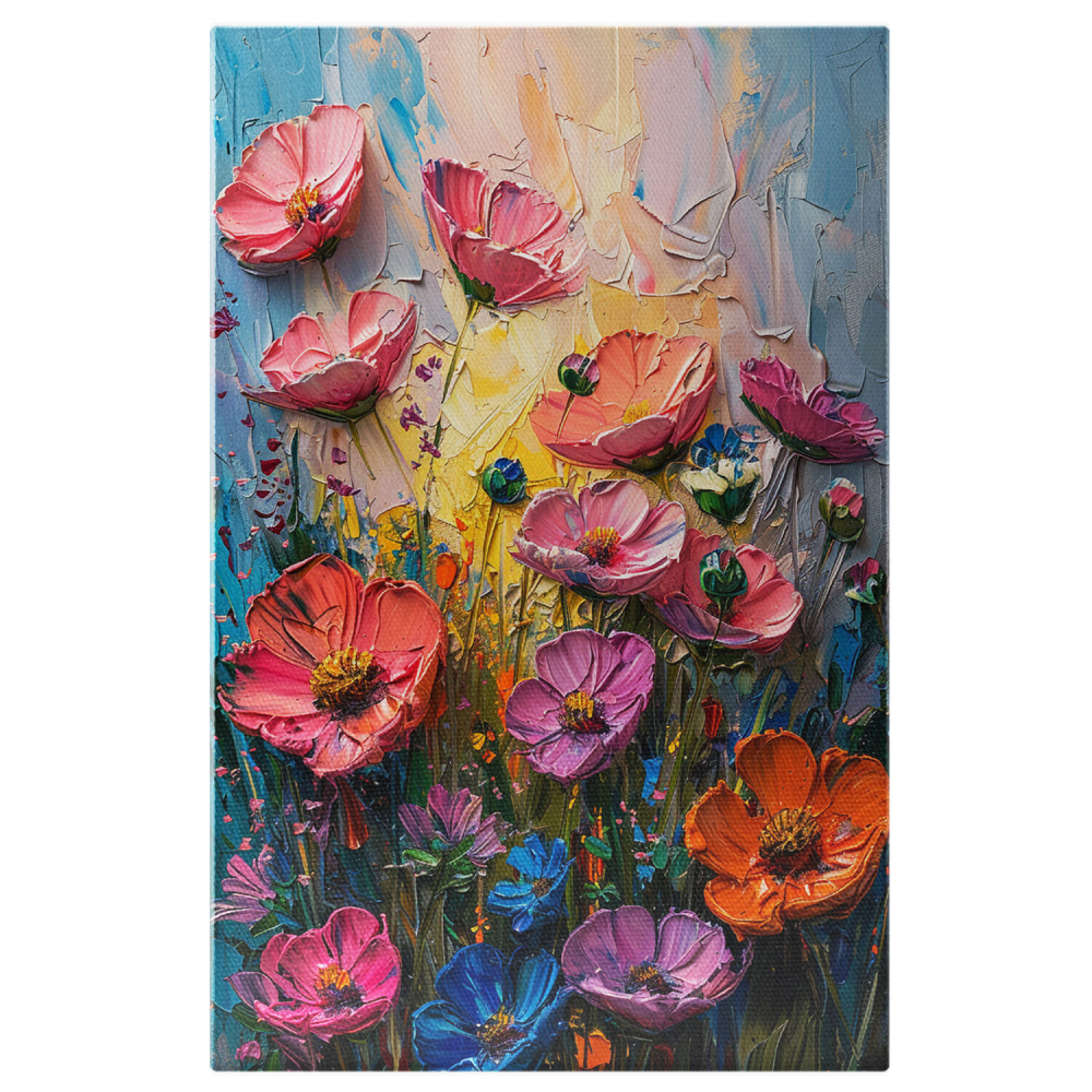 Flori Colorate și Frumoase - Pictură Digitală, Marime 40x25CM [1]