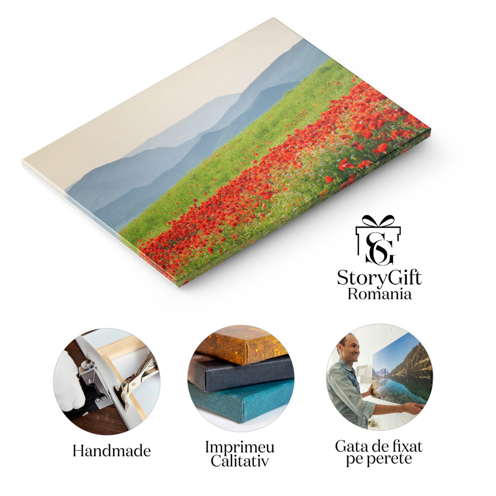 Flori de Primăvară pe Pajiste: Peisaj Natural și Soare, Marime 40x25CM [2]