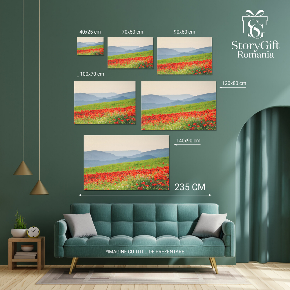 Flori de Primăvară pe Pajiste: Peisaj Natural și Soare, Marime 40x25CM [4]