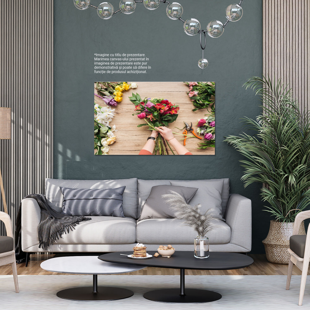 Flori Primăvăratice și Mâini de Florist: Prospețimea Naturii, Marime 40x25CM [3]