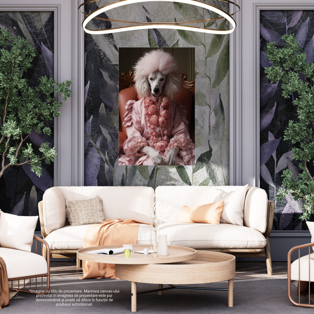 Tablou Canvas Cățelușă în Rochie de Modă Veche | Pictură Digitală, Marime 40x25CM [4]