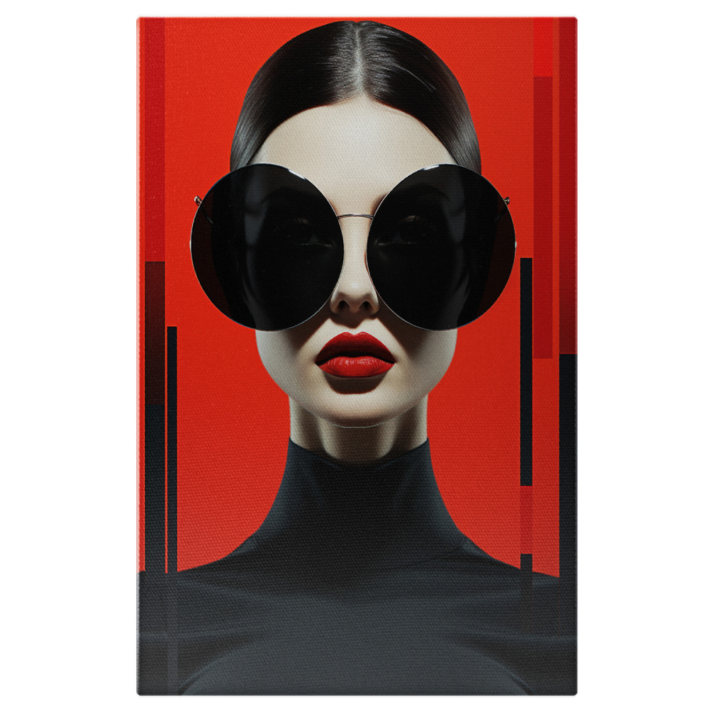 Tablou Canvas - Fotografie Abstractă a unei Femei cu Ochelari Mari, Marime 40x25CM [1]
