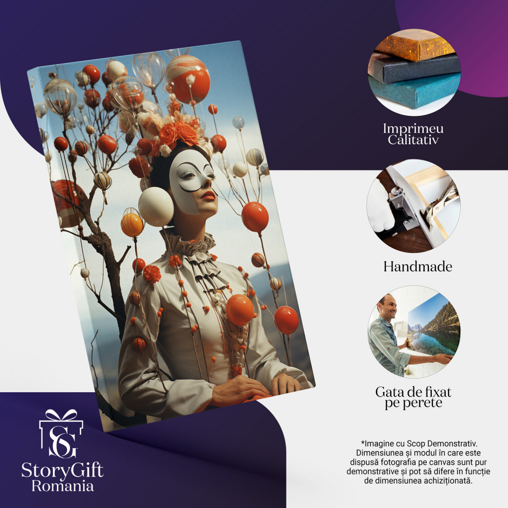 Tablou Canvas Femeie Îmbrăcată Elegant | Pictură Digitală Vestimentație de Epocă, Marime 40x25CM [2]