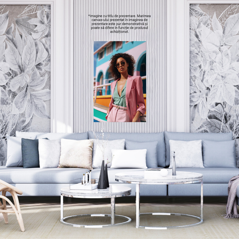 Tablou Canvas Latină Drăguță în Sacou | Artă Digitală Stilată, Marime 40x25CM [4]