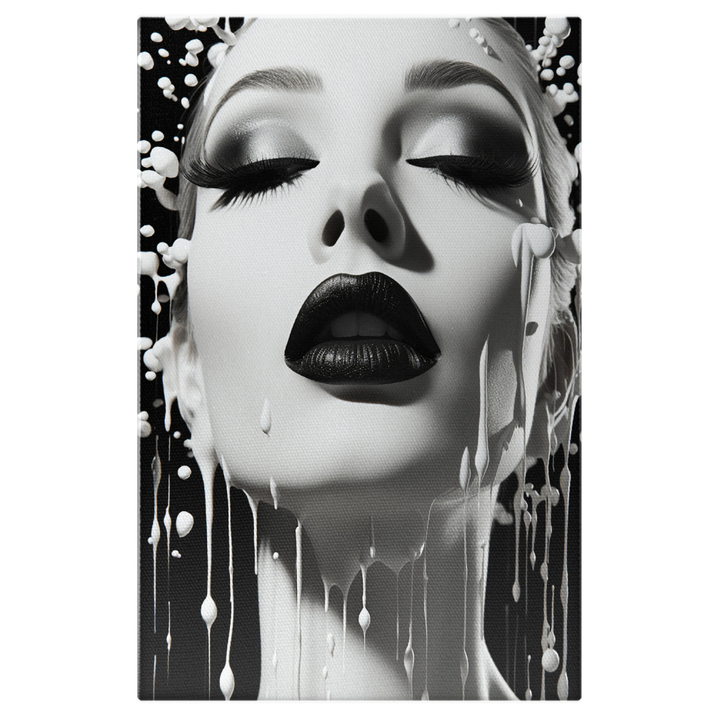 Tablou Canvas Alb și Negru | Pictură Digitală cu Expresie și Frumusețe, Marime 40x25CM [1]