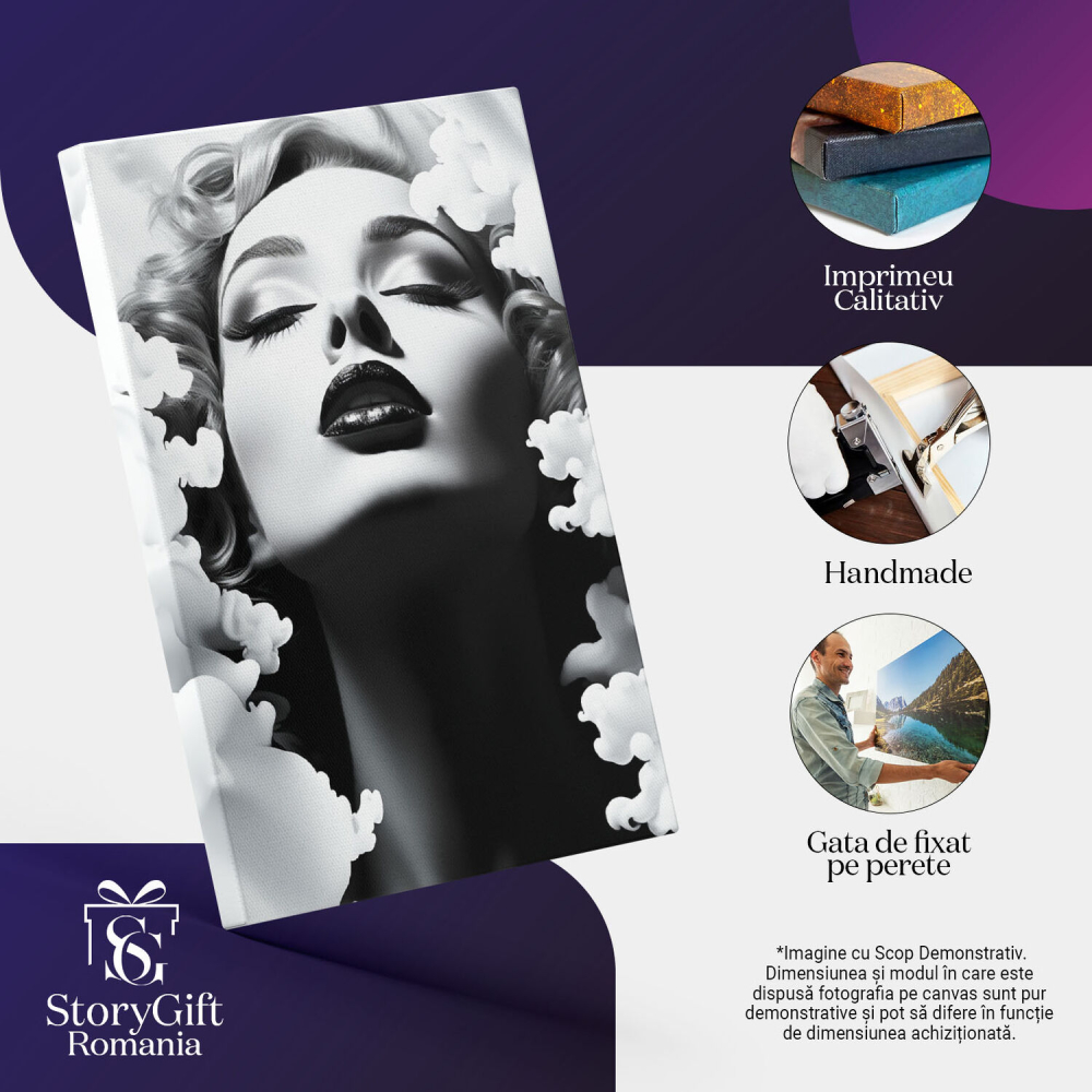 Tablou Canvas: Fotografie in stil vechi  Frumusete,  Alb-negru, Nor, Design grafic, Grafica, Monocrom, Pictura Digitala 40x25CM [3]