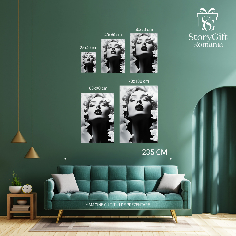 Tablou Canvas - Fotografie în Stil Vechi: Alb-Negru cu Design Grafic, Marime 40x25CM [3]