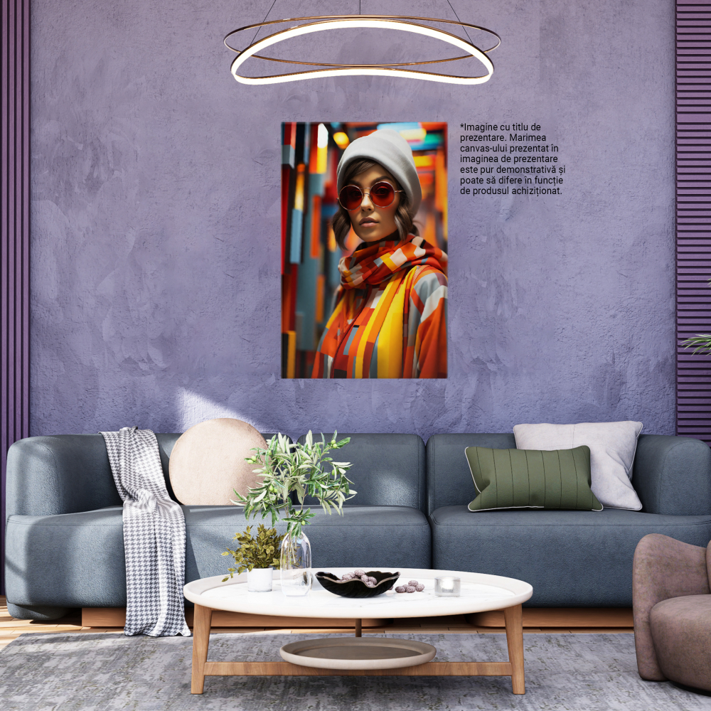 Tablou Canvas: Fotografie moderna in culori stridente , Ochelari, Design vestimentar,costum colorat ,  Pictura Digitala 40x25CM [4]