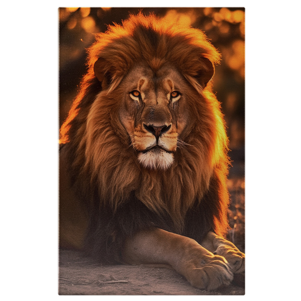 Tablou Canvas Leu Relaxat - Regele Junglei | Pictură Digitală, Marime 40x25CM [1]