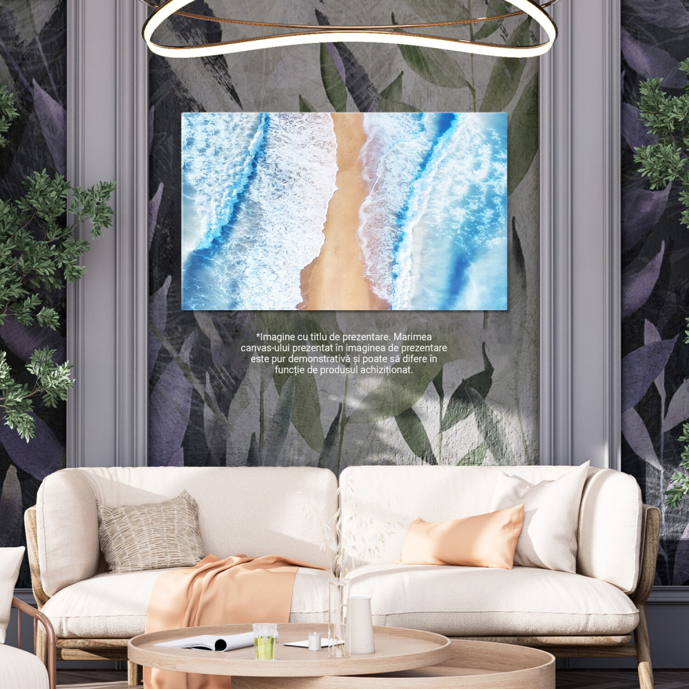 Vedere de Sus la Plaja și Mare: Peisaj de Vară Idilic, Marime 40x25CM [3]