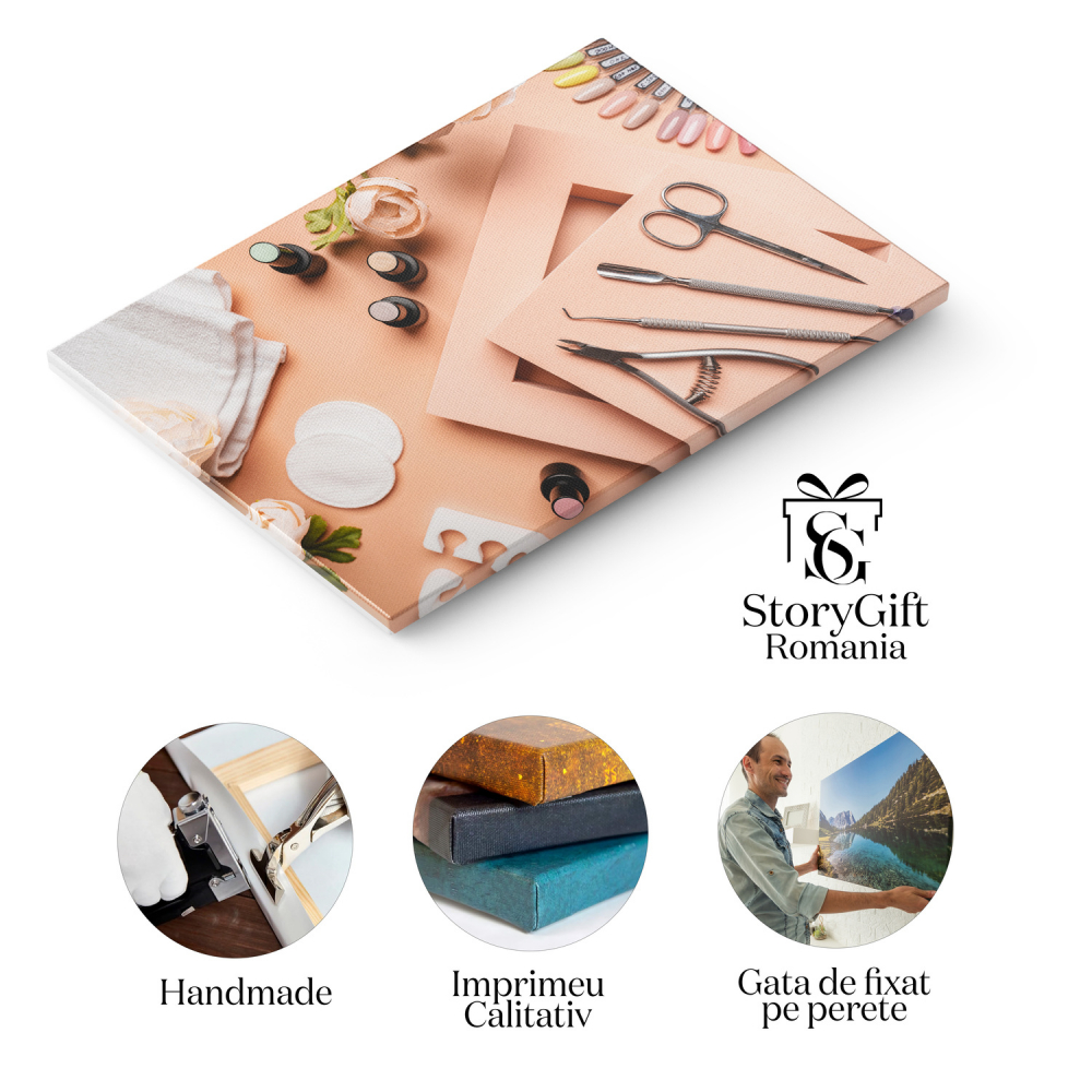 Tablou Canvas Frumusețe la Vârfurile Degetelor - Decor Profesional pentru Saloane, Marime 40x25CM [2]