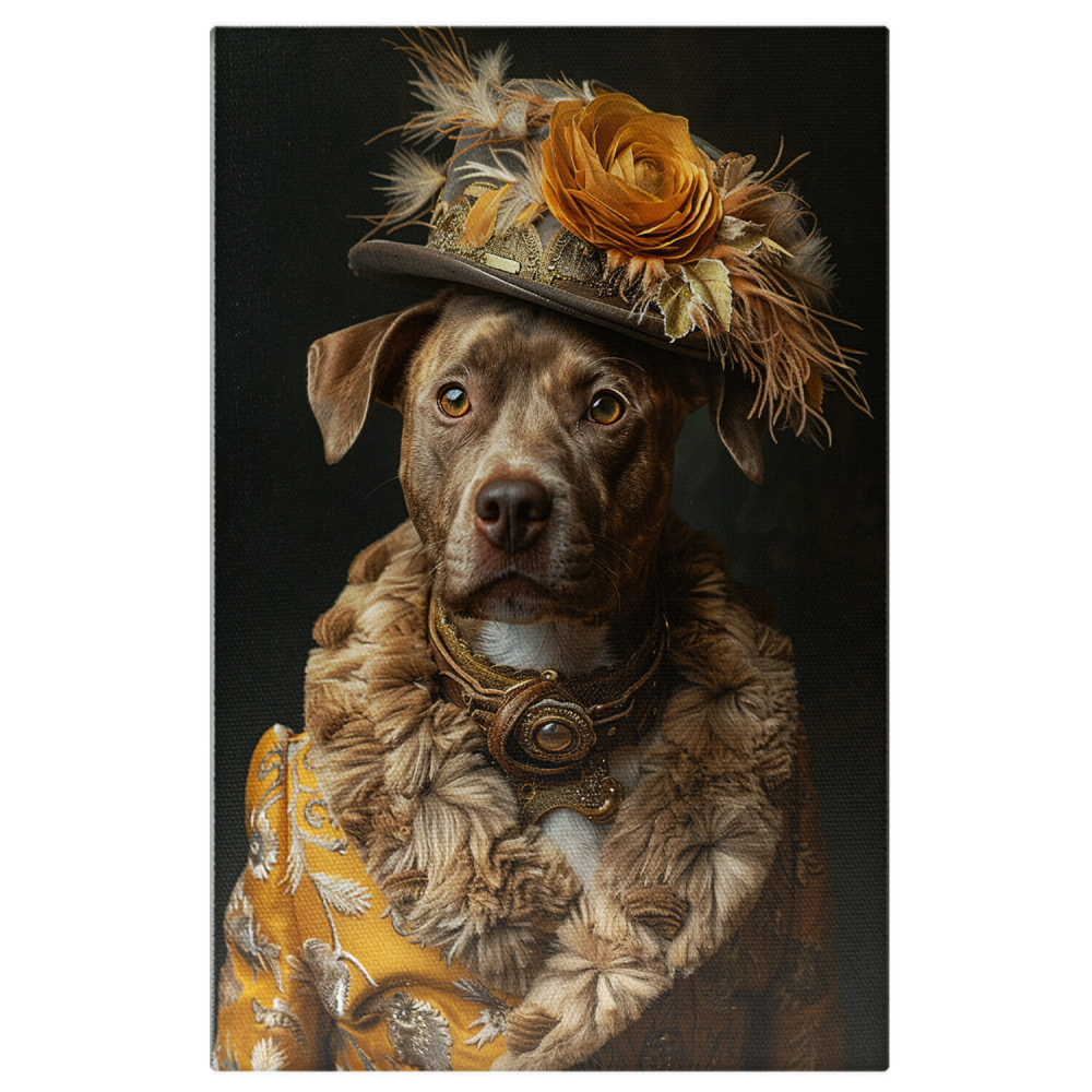 Frumusețea Animalică a Câinelui în Strălucirea Serii - Pictură Digitală cu Zgarda cu Perlă, Marime 40x25CM [1]