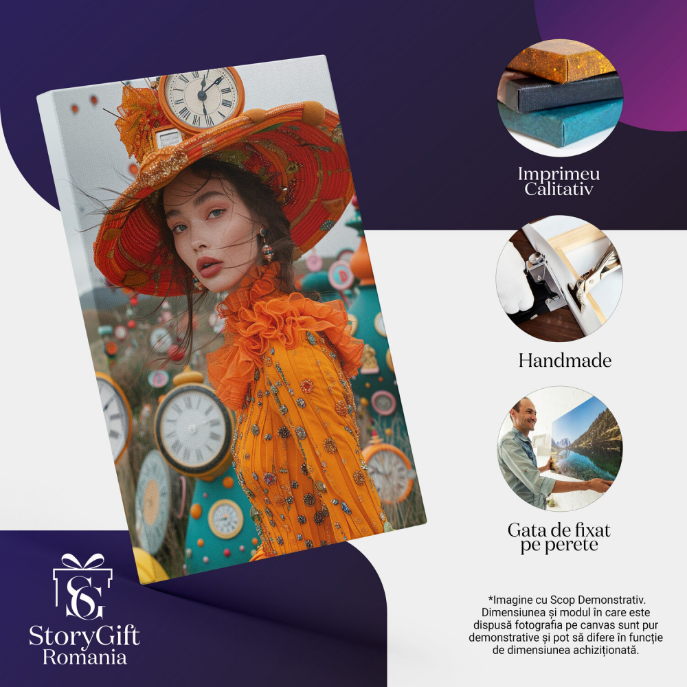 Frumusețea Balului Neobișnuit - Tablou Canvas cu Pictură Digitală și Ceasuri, Marime 40x25CM [2]