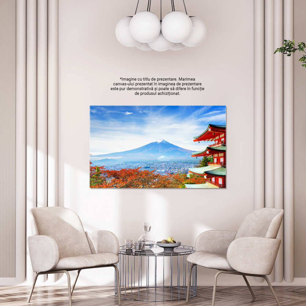 Tablou Canvas: Frumusețea Pagodei Arakura – Landmark din Fujiyoshida, Marime 40x25CM [4]