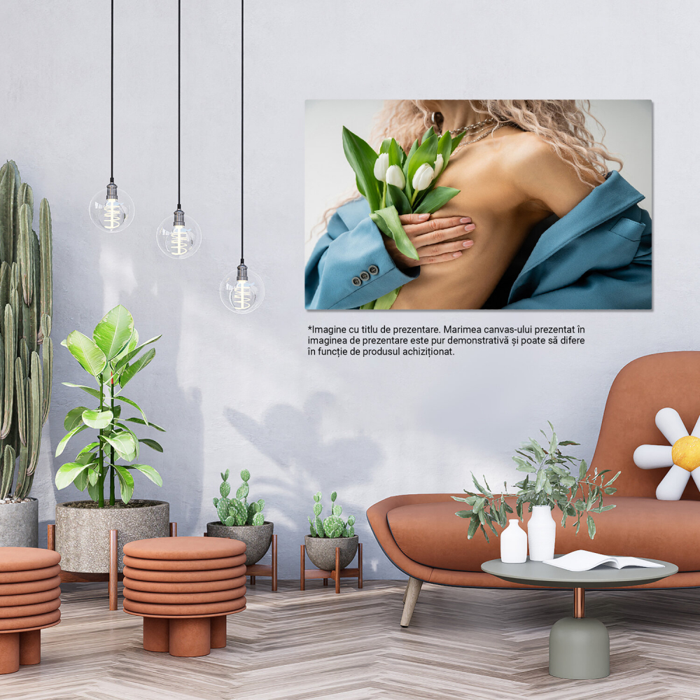 Frumusețea Primăverii în Esență Feminină: Glamour și Flori, Marime 40x25CM [3]