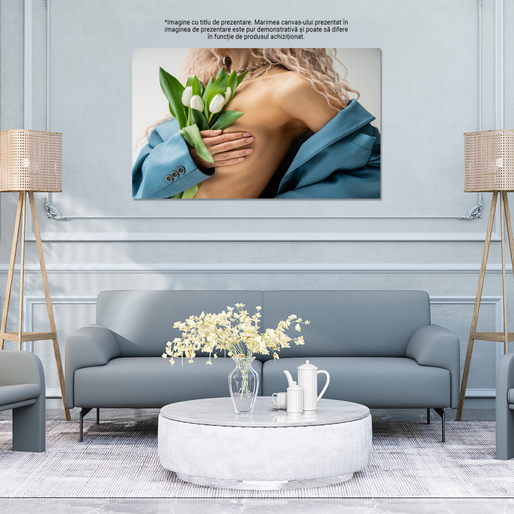 Frumusețea Primăverii în Esență Feminină: Glamour și Flori, Marime 40x25CM [4]