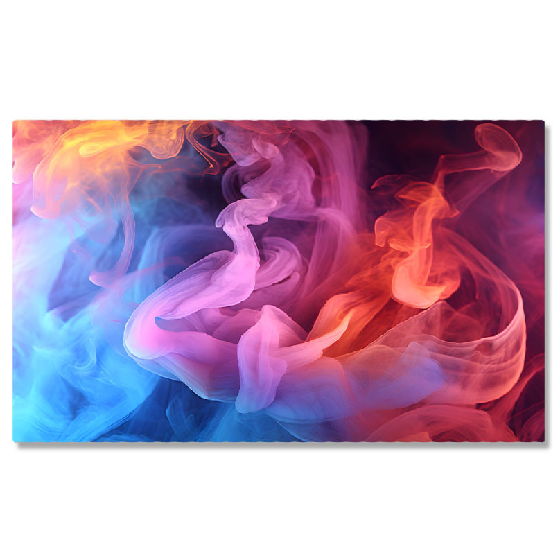 Tablou Canvas: Fum în lumină colorată - Fum dens colorat cu albastru și roșu 40x25CM [1]