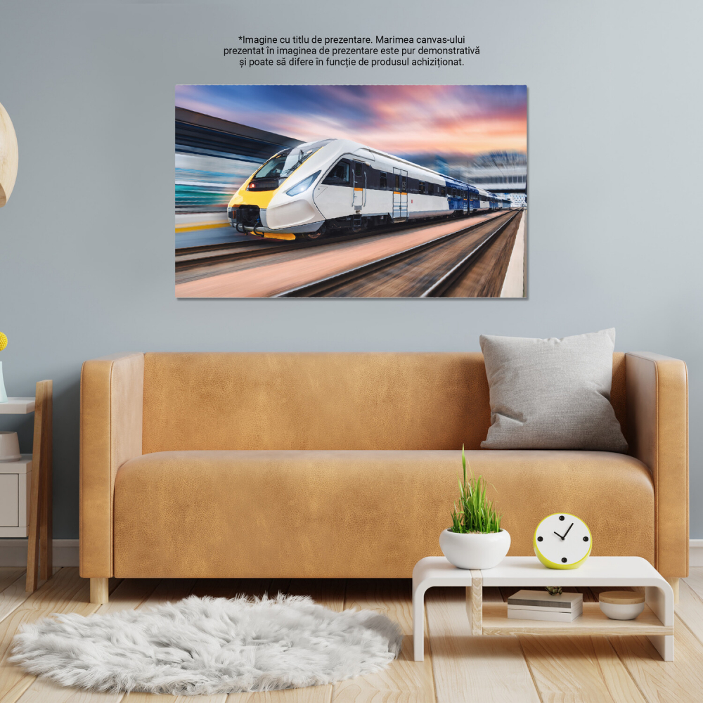 Gara în Mișcare pe Timp de Zi - O Evocare a Vitezei, Marime 40x25CM [4]