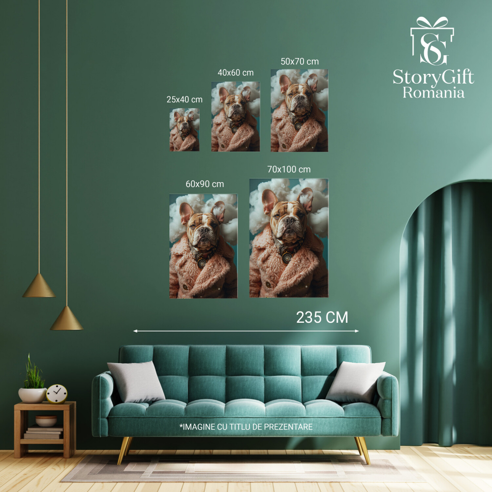 Gardianul Galant - Tablou Canvas cu Capul în Nori și Paza de Onoare a Casei, Marime 40x25CM [4]