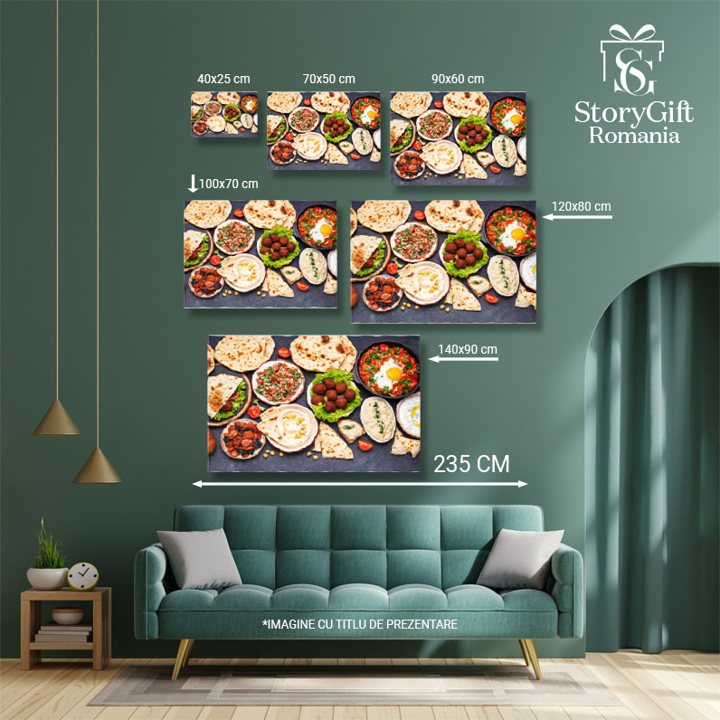 Tablou Canvas Gastronomie Evreiasca, Libaneza si Orientala in 2021 tabbouleh, tsimes si Shakshuka  arome si Bucurii Culinare 40x25CM [5]